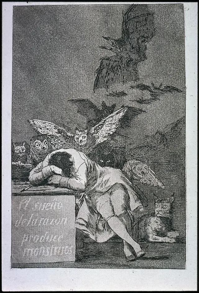 Una de las obras de Goya: 'El sueño de la razón produce monstruos'.