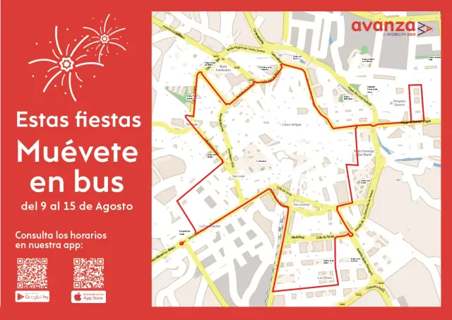 Plano del buhobús de Huesca en San Lorenzo.