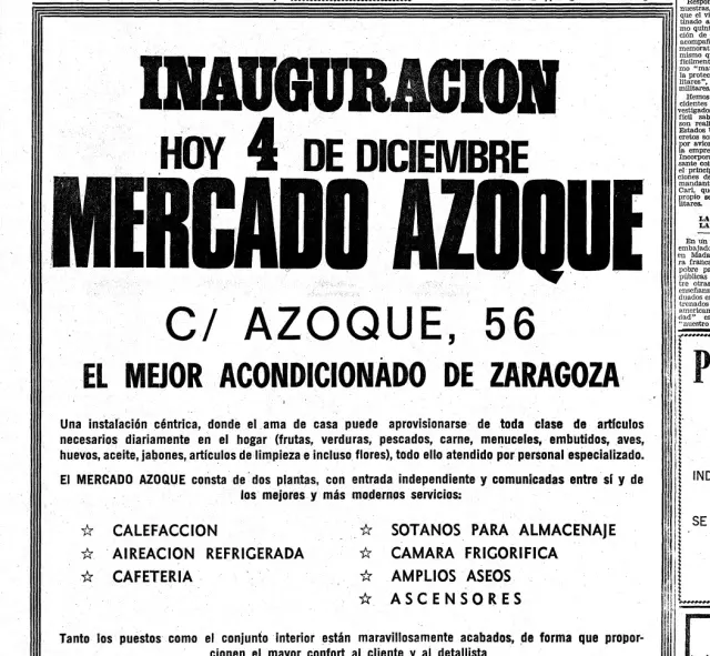 La publicidad del Mercado Azoque, en HERALDO en el año 1969.