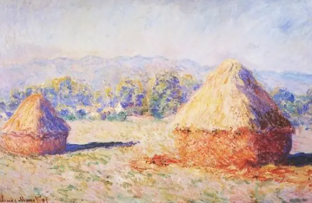 Imagen del cuadro original 'Los pajares' de Monet