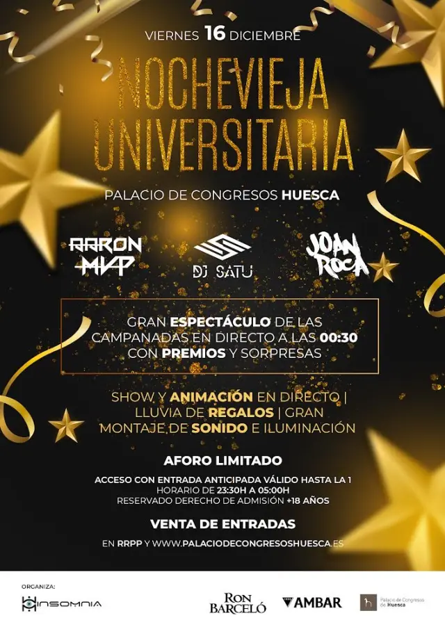 Cartel de la Nochevieja Universitaria de Huesca.