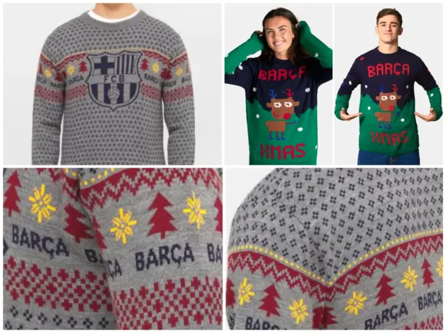 Los jerséis navideños del Barcelona FC.