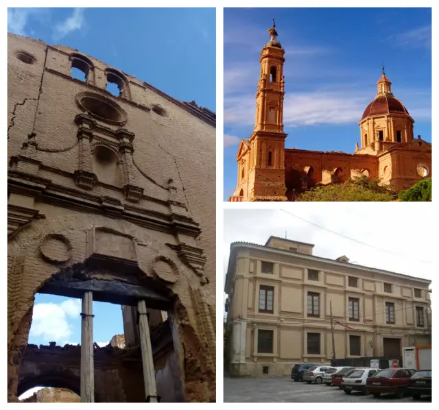 La iglesia del convento de San Rafael del Pueblo Viejo de Belchite, el monasterio de Santa Fe, en Zaragoza y el Palacio Episcopal de Calatayud también están incluidos en la lista roja.