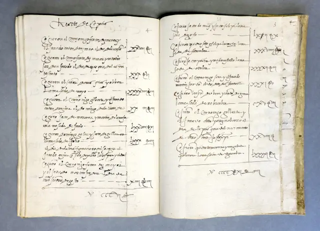 El libro de cuentas del Hospital de la Esperanza, el documento más antiguo, datado en 1549-1550.