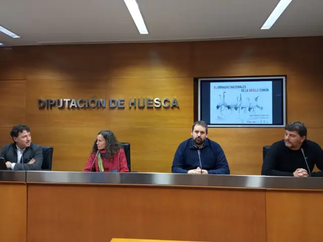 Presentación de las III Jornadas Nacionales de la Grulla Común que se celebrarán en Huesca.