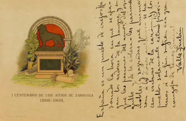 Una de las tarjetas firmadas por Ramón María del Valle Inclán.