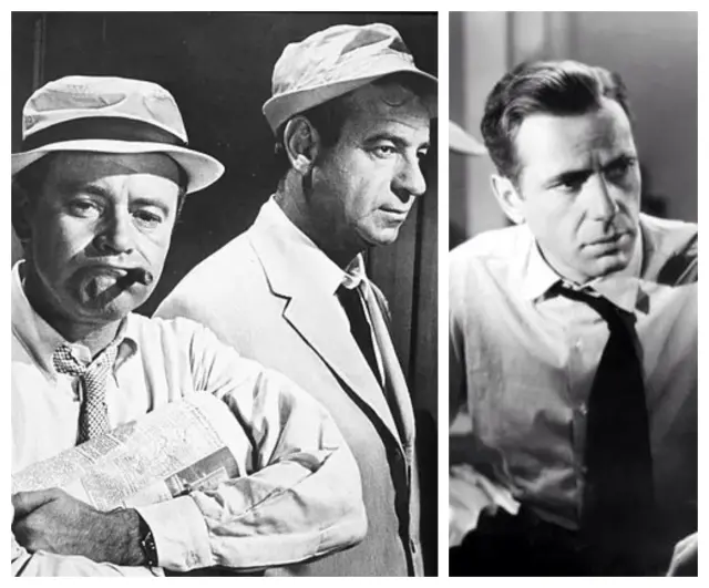 Jack Lemmon y Walter Matthau en 'La extraña pareja', y Humphrey Bogart en 'El halcón maltés'.