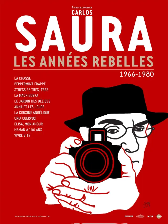 El cartel anunciador del ciclo de Carlos Saura en París.