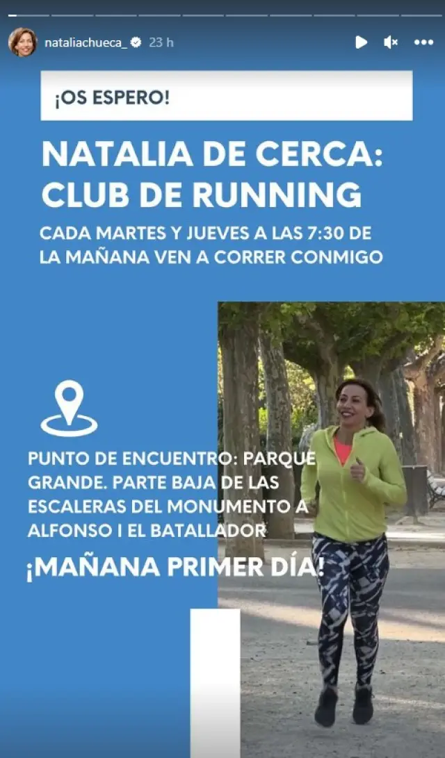 Promoción del club de 'running' de Natalia Chueca