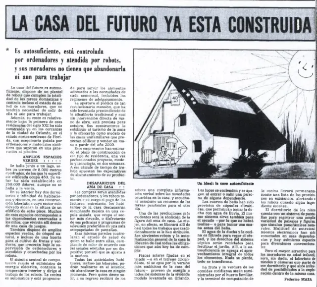 Una página de un ejemplar de 1982 que describe cómo será la casa del futuro.