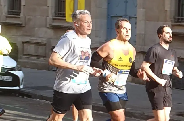 Juan Pablo Pardos en la maratón de Boston.