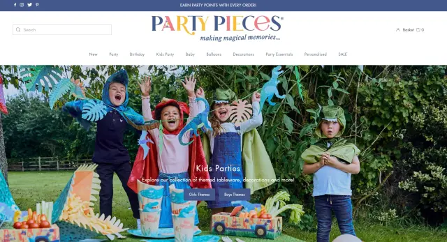 Página web de Party Pieces Holdings, la empresa 'online' de los Middleton.