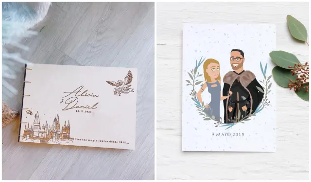 Dos diseños de las tarjetas y felicitaciones creadas por Monami.