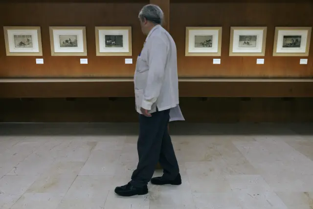Grabados de Goya y Picasso y las planchas de la 'Tauromaquia de Goya' que, por primera vez, se exponen en su totalidad este jueves en la Academia de Bellas Artes de San Fernando