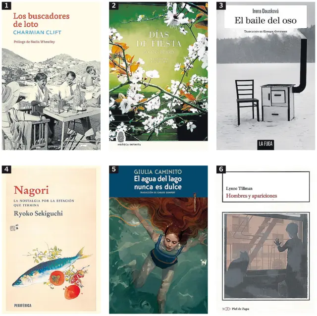 Las seis portadas de la selección de novelas que escoge Eva Cosculluela.