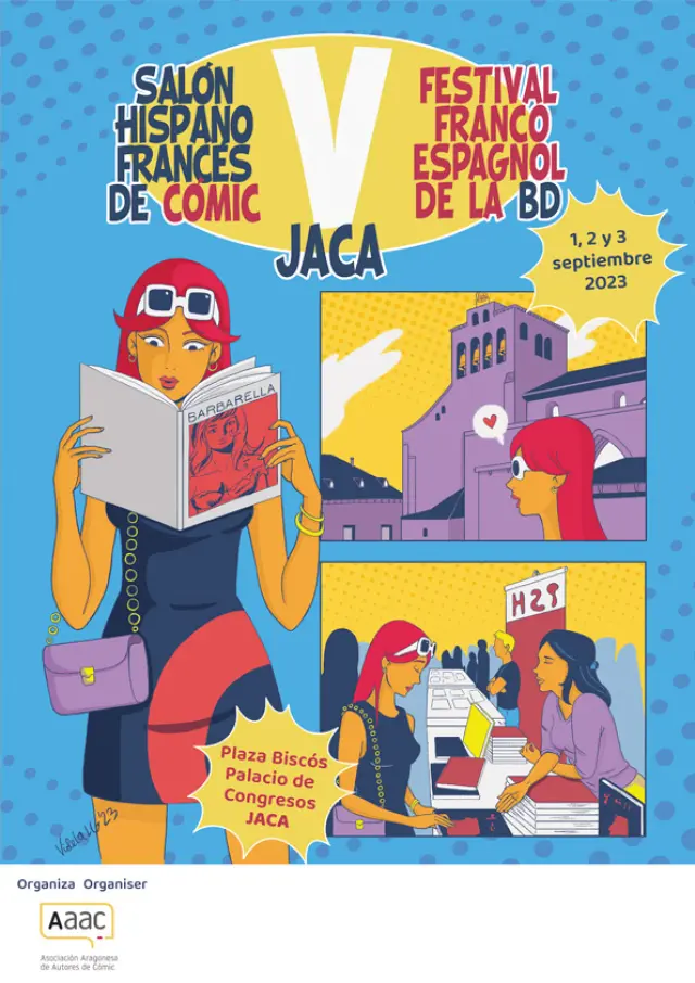 Cartel del V Salón Hispano Francés del Cómic de Jaca.