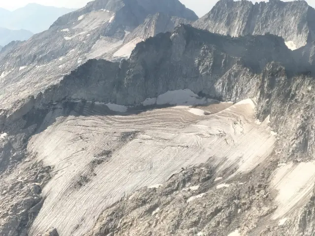 Imagen captada este verano desde el aire del glaciar.