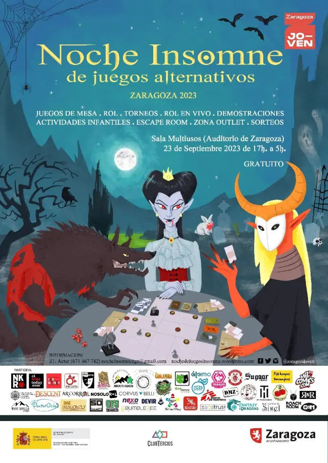 Cartel de la Noche Insomne, que se celebra este sábado en el Auditorio de Zaragoza.