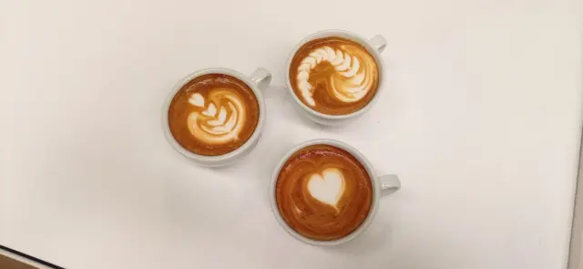 Una muestra de los cafés que se pudieron catar en el Campeonato Barista Pro, en la disciplina Latte Art.