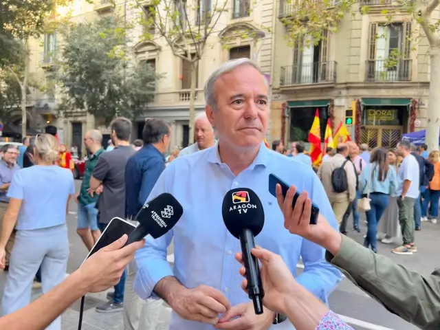 El presidente del PP-Aragon y jefe del Ejecutivo autonómico, Jorge Azcón, en Barcelona...PP-ARAGÓN..08/10/2023[[[EP]]]