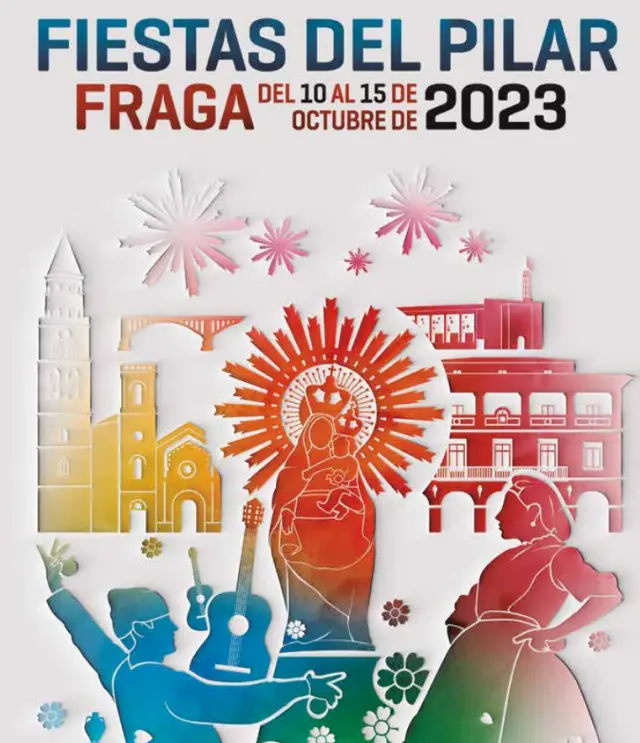 Cartel de las Fiestas del Pilar 2023 de Fraga, Huesca.