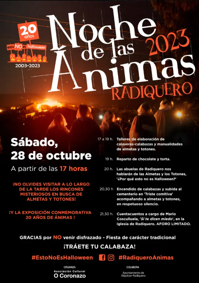 Cartel de la celebración de la 'Noche de las Ánimas 2023' en Radiquero (Huesca).
