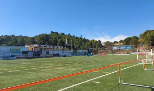 Terreno de juego del El Regit, este jueves a las 11.30. El campo del Atzeneta no recibirá al Real Zaragoza.