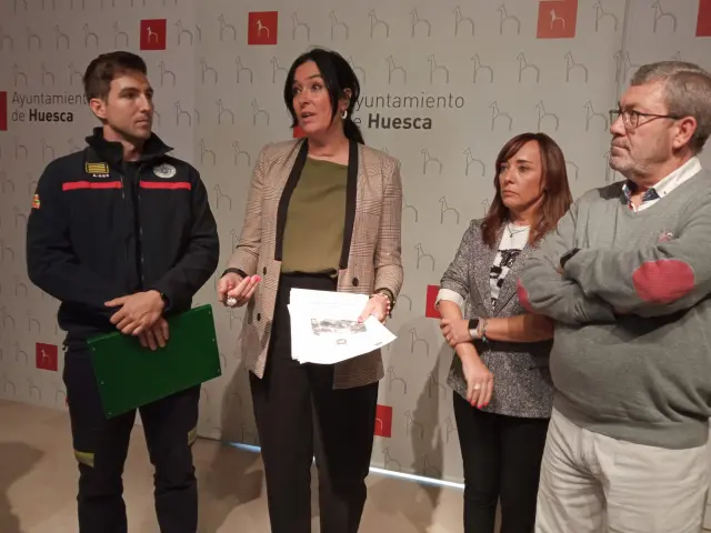 Presentación del nuevo protocolo de actuación frente al viento del Ayuntamiento de Huesca.