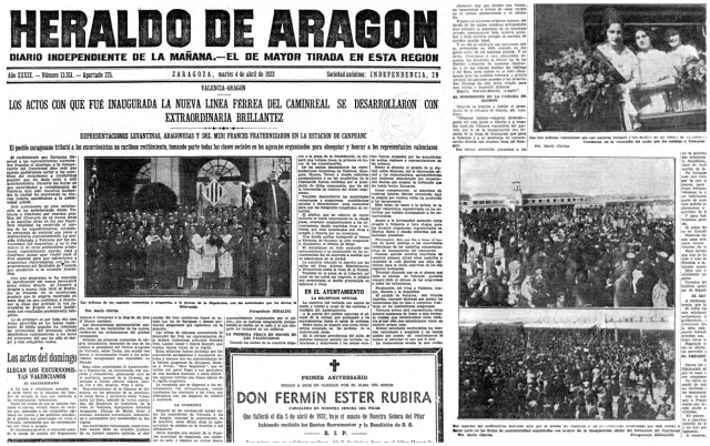 Recortes de las informaciones de HERALDO de 1933. A la derecha, fotos de la estación.