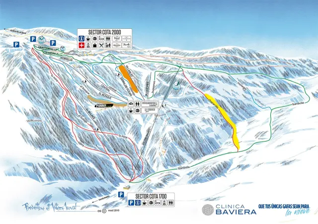 Mapa de pistas de esquí Valdelinares