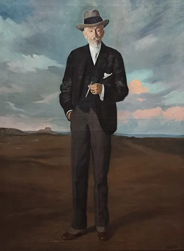 'Retrato de Francisco de la Sota y Ossed', presidente del Casino. 1916. El artista lo retrató en el paisaje árido de Valdespartera.