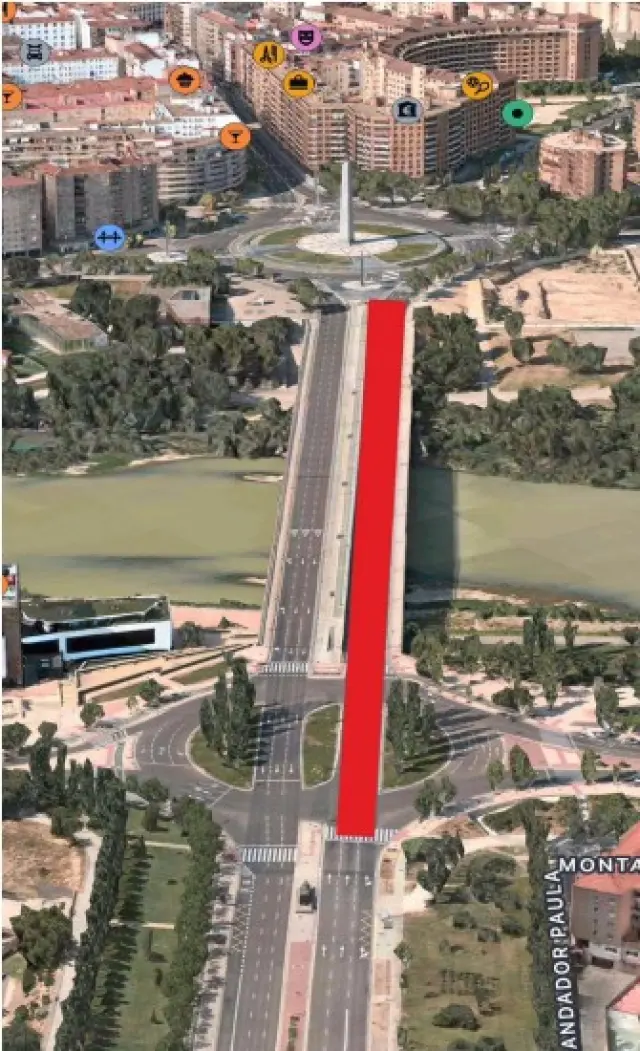 Operación Asfalto del Ayuntamiento de Zaragoza 2023 en el puente de La Almozara.