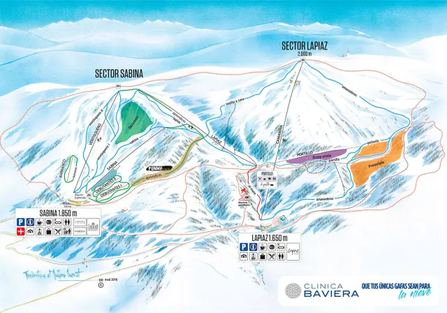 Mapa de pistas de esquí Javalambre