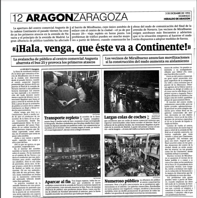 Primeros días tras la inauguración del centro comercial Augusta de Zaragoza en 1995.