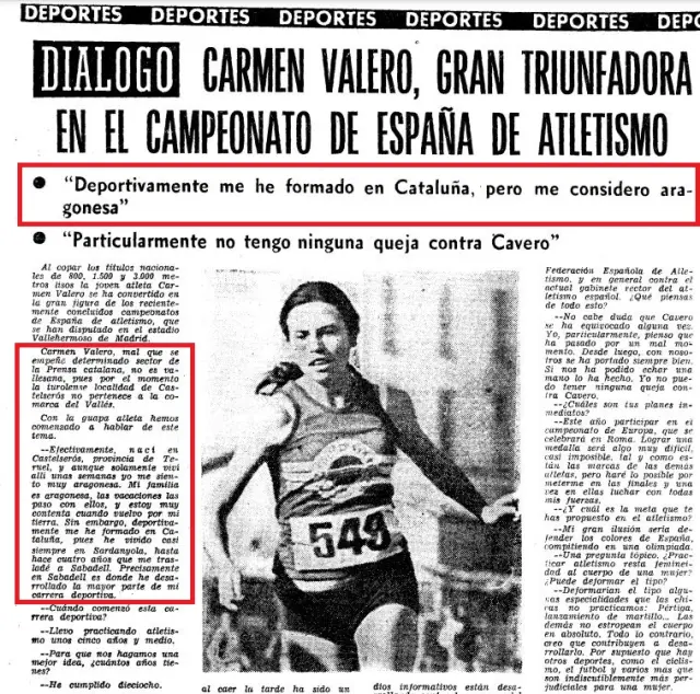Entrevista con Carmen Valero, publicada el 25 de julio de 1974 en HERALDO DE ARAGÓN.