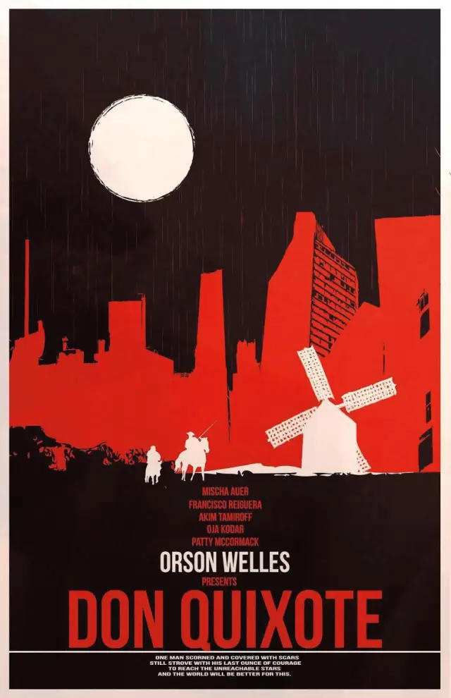 Cartel del 'Don Quijote' de Orson Welles, del que escribió otro aragonés: Agustín Sánchez Vidal.