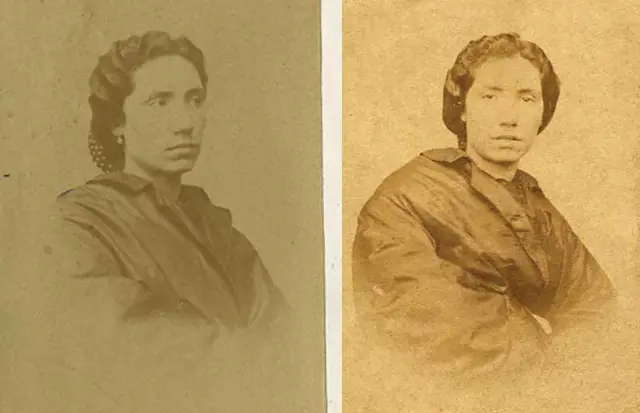 Dos retratos de Rosalía de Castro por María Cardarelly, zaragozana, hija de un tintorero provenzal.