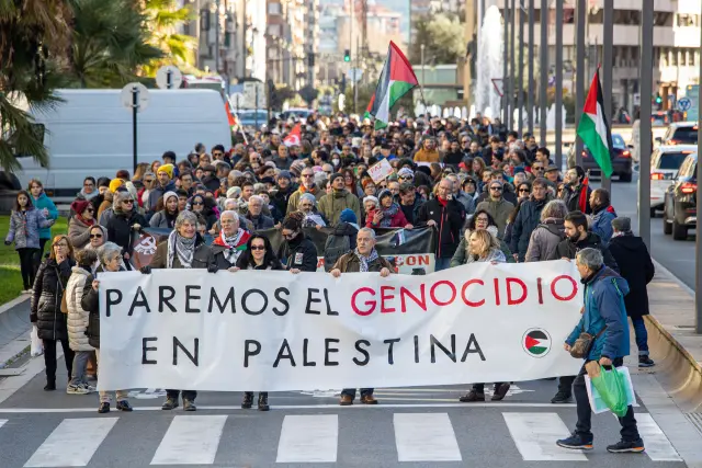 Manifestación este sábado por el centro de Logroño en apoyo del pueblo palestino