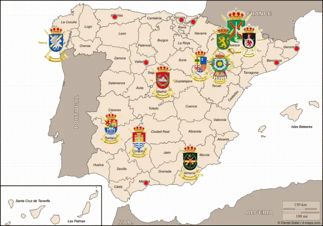 Despliegue territorial de la División Castillejos.