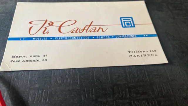 Uno de los anuncios de los comercios de la madre de Carmen Castán.