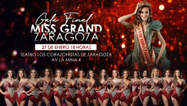 La final del concurso de belleza Miss Grand Zaragoza se celebra este sábado en el teatro del colegio Corazonistas.