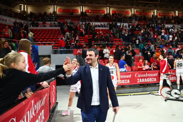 Partido Casademont Zaragoza-AZS Lublin, de la Euroliga de baloncesto, en el pabellón Príncipe Felipe