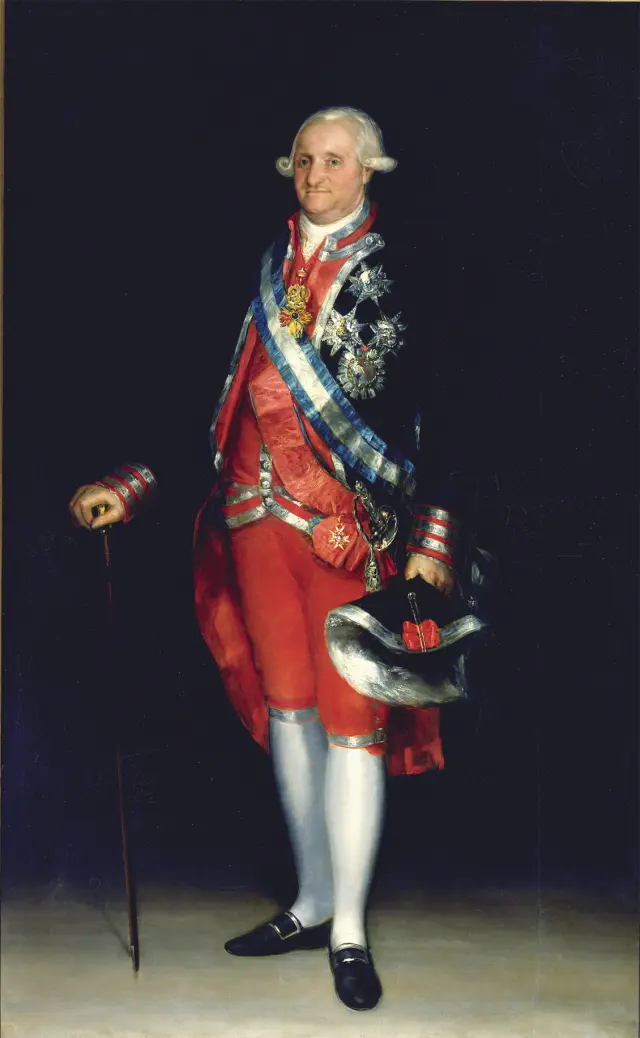 Retrato de Goya del rey Carlos IV que forma parte de la exposición