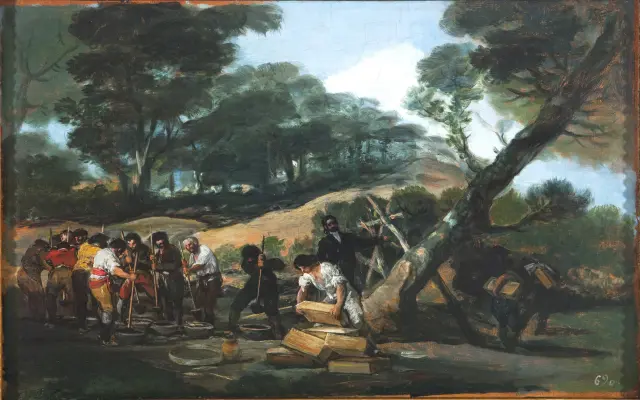 Una de las dos pinturas de Goya representando a guerrilleros en la sierra de Tardienta