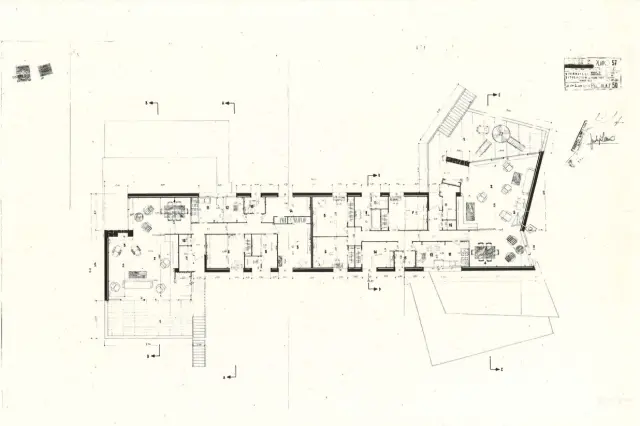 Los planos de una vivienda de la urbanización de Torres de San Lamberto. Cada hogar tenía, al menos, un ángulo en su distribución.