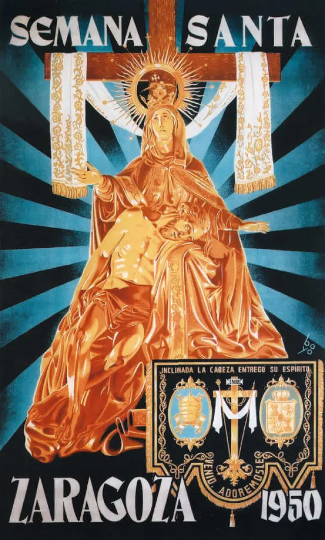 Cartel de Semana Santa de 1950, obra de Manuel 'Bayo' Marín.