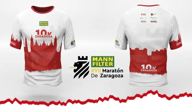 Camisetas de la 10K de Zaragoza vinculada a la maratón.