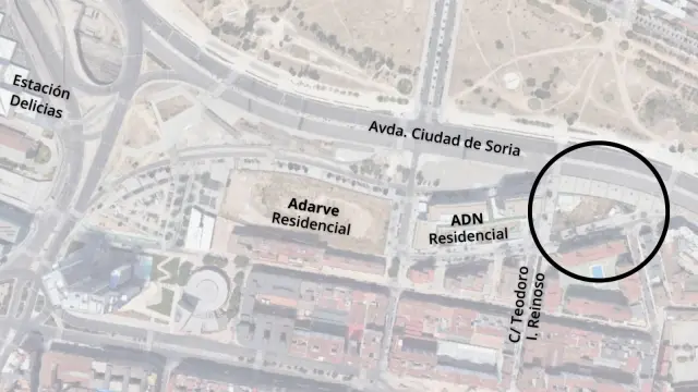 Localización de dónde se está construyendo la residencia de mayores del barrio del AVE.