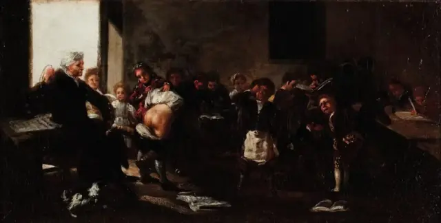 'La letra con sangre entra' o 'Escena de escuela' fue pintado por Francisco de Goya entre 1780 y 1785 y se conserva en el Museo de Zaragoza (España)
