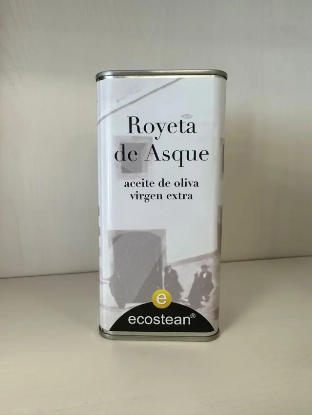 Lata de aceite de royeta de Asque, de Ecostean de Barbastro.